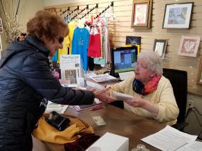 Sister Felicia with a customer at the Gift Shop