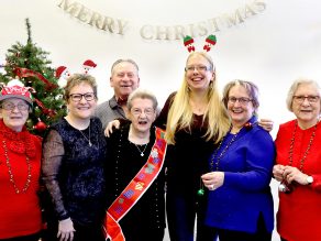 Sister Rose celebrated her 100th birthday by posing for a Christmas photo with family members