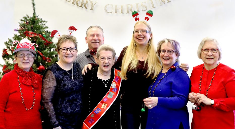 Sister Rose celebrated her 100th birthday by posing for a Christmas photo with family members